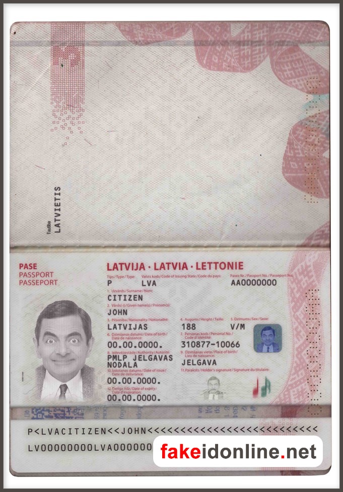Latvia Passport PSD Template